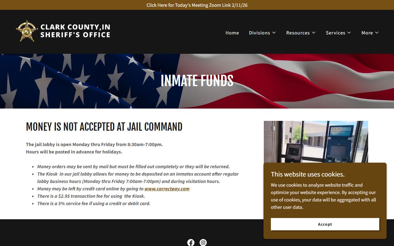 Michael L. Becher Adult Correctional Complex inmate funds and commissary rules
